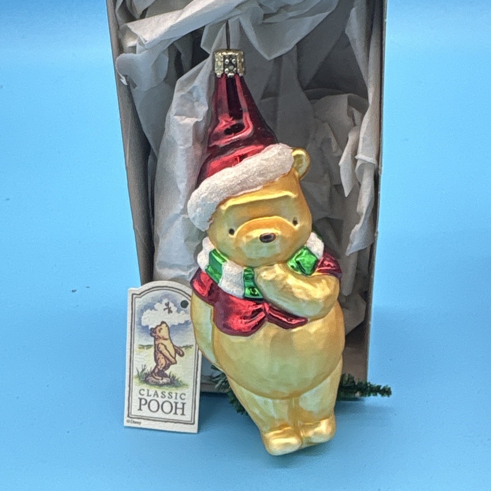 Vintage 1999 Midwest of Cannon Falls Classic Winnie the Pooh Glass Ornament Box
